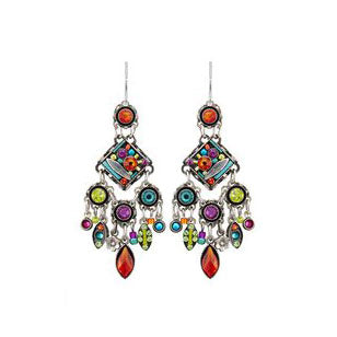 Multi Color Botanical Chandelier Earrings by Firefly Jewelry