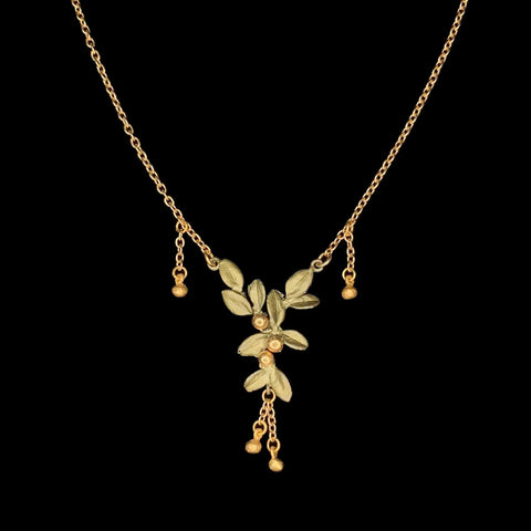 Golden Myrtle 16" Adjustable Pendant Necklace by Michael Michaud