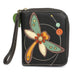 Dragonfly Zip-Around Wallet in Black by Chala
