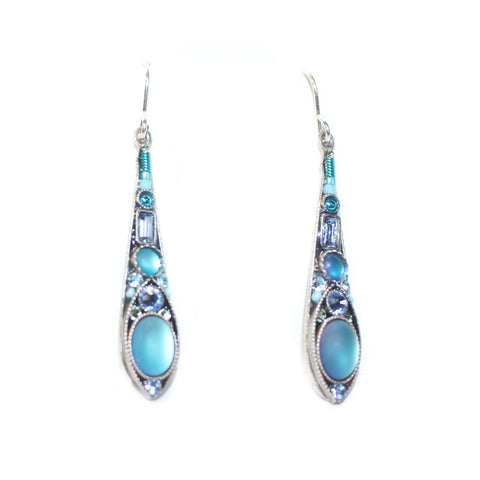 Light Blue Moonlight Extended Long Drop Earrings by Firefly Jewlery