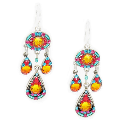 Multi Color Sparkle Elaborate Earrings by Firefly Jewelry