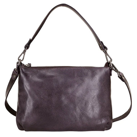 Stevie Leather Crossbody in Eggplant