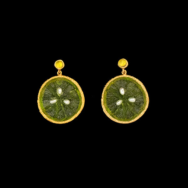 Citrus Lime Post Earrings by Michael Michaud