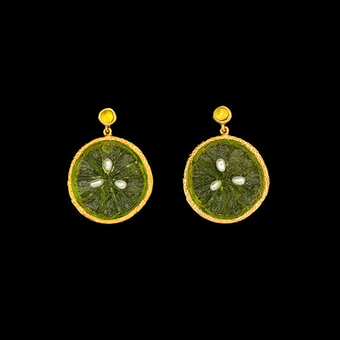 Citrus Lime Post Earrings by Michael Michaud