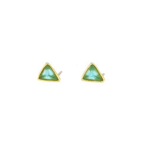 Teal Trinity Stud Post Earrings by Michael Michaud