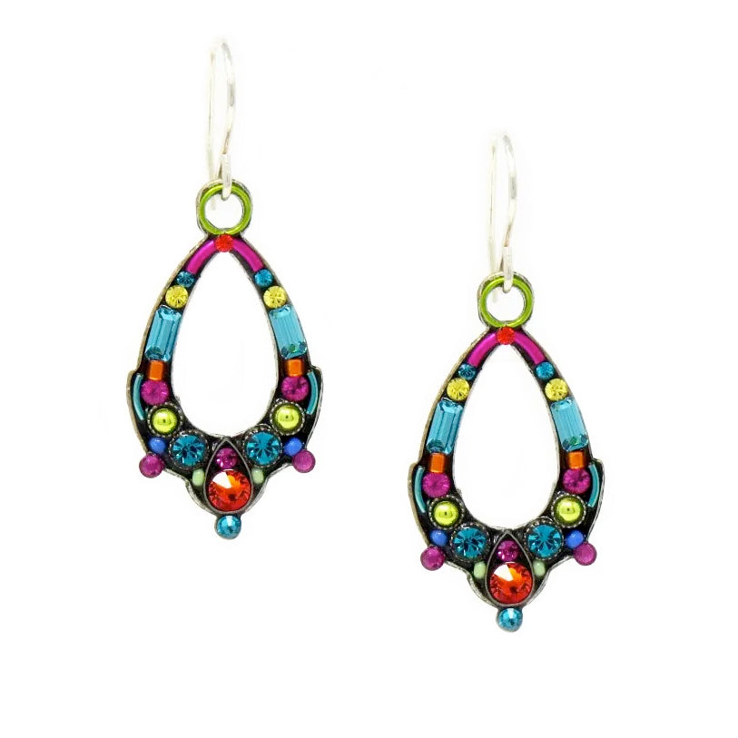 Multi Color Oval Hoop Earrings by Firefly Jewelry