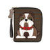 Bulldog Zip-Around Wallet in Brown Stripe by Chala