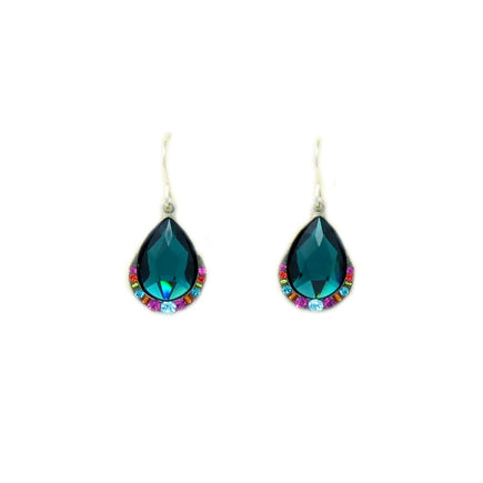 Emerald Simple Drop Wide Earrings by Firefly Jewelry