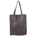 Margie Leather Tote and Shoulder Bag in Dark Gray