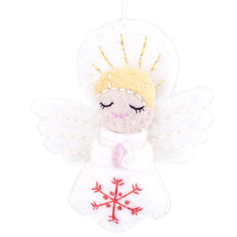 Snowflake Angel Wool Ornament