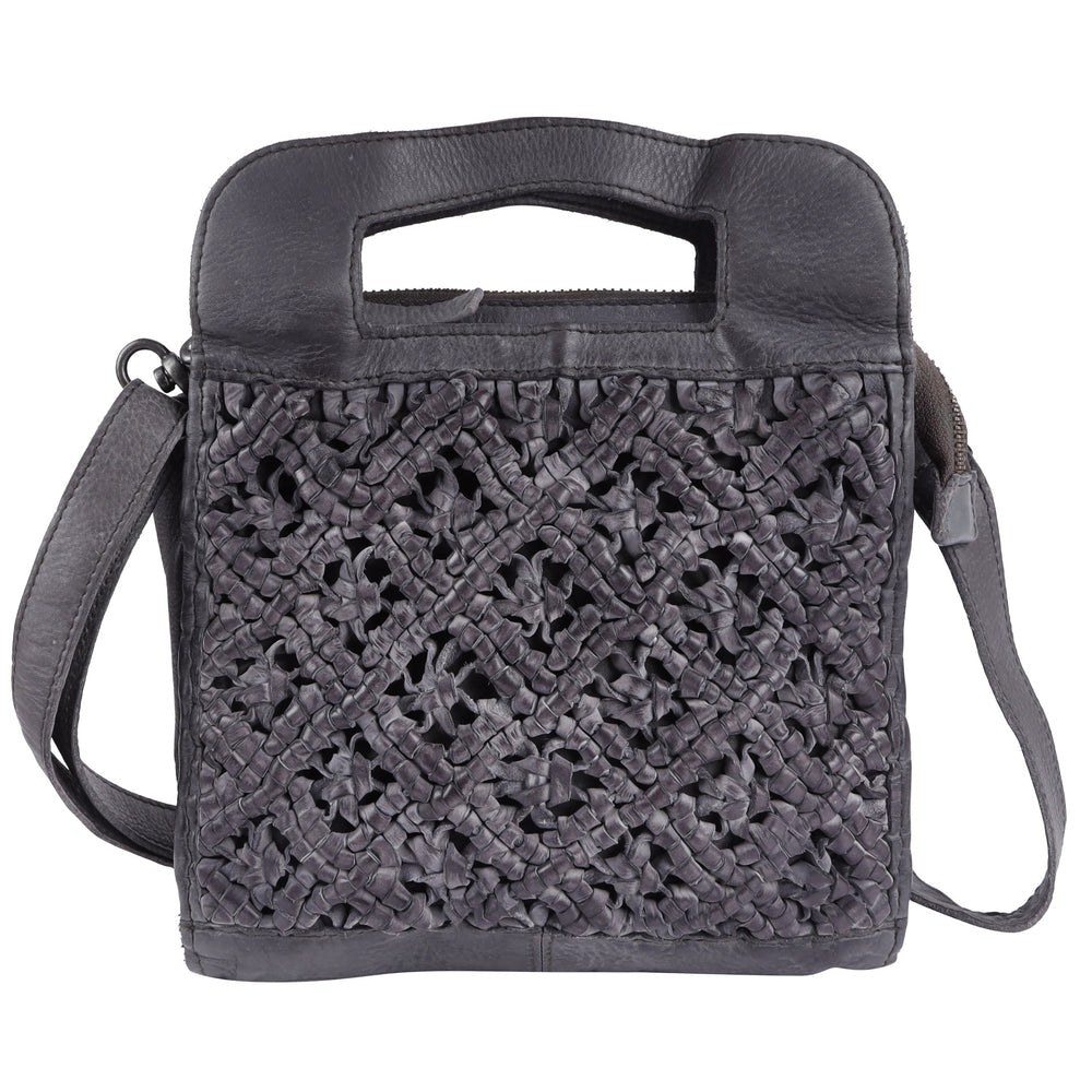 Tess Leather Crossbody in Charcoal
