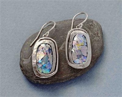 Rectangle Roman Glass Earrings