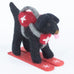 Skiing Black Lab Wool Ornament