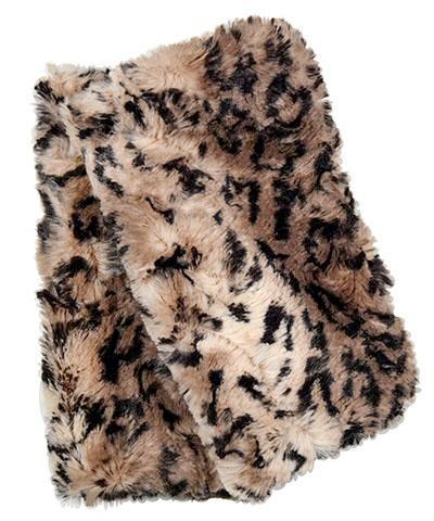 Carpathian Lynx with Cuddly Black Luxury Faux Fur Fingerless Gloves
