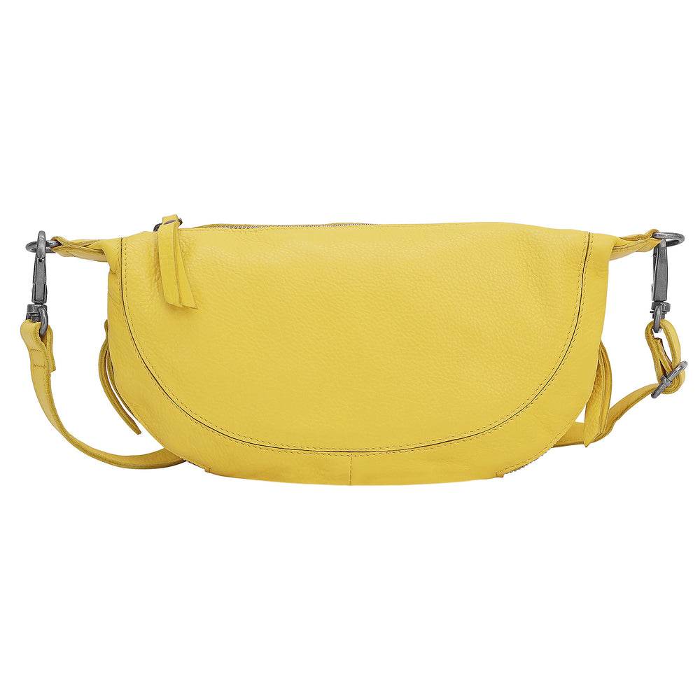 Crosby Leather Crossbody in Lemon