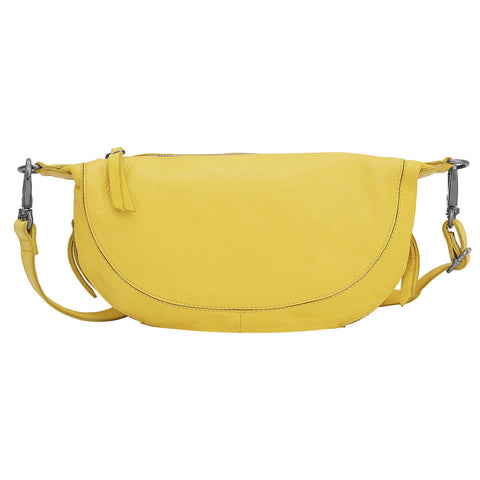 Crosby Leather Crossbody in Lemon