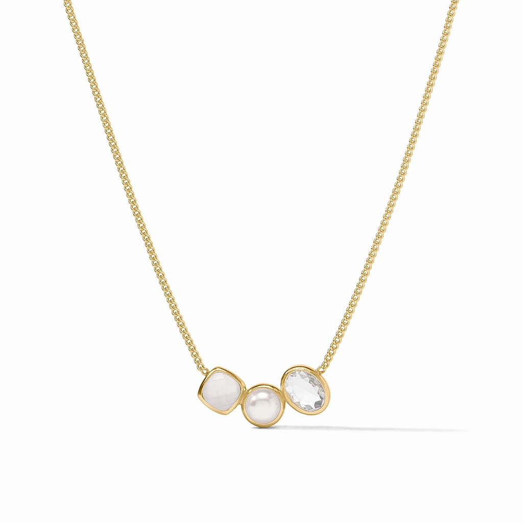 Kaleidoscope Delicate Necklace in Iridescent Clear Crystal by Julie Vos