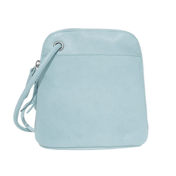 Lilly Leather Crossbody in Sky Blue