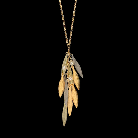 Leaf and Bud 16 Inch Adjustable Large Pendant by Michael Michaud