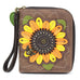 Sunflower Zip-Around Wallet in Brown by Chala