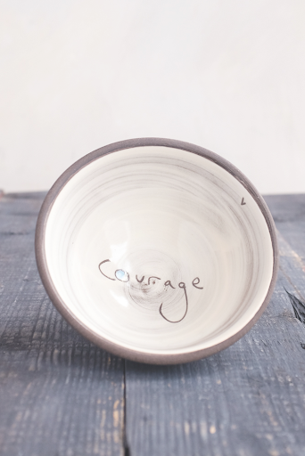 Courage Hand Painted Ceramic Small Bowl