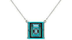 Ice Architectural Square Pendant Necklace by Firefly Jewelry