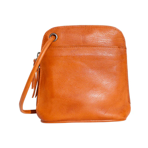 Lilly Leather Crossbody in Orange