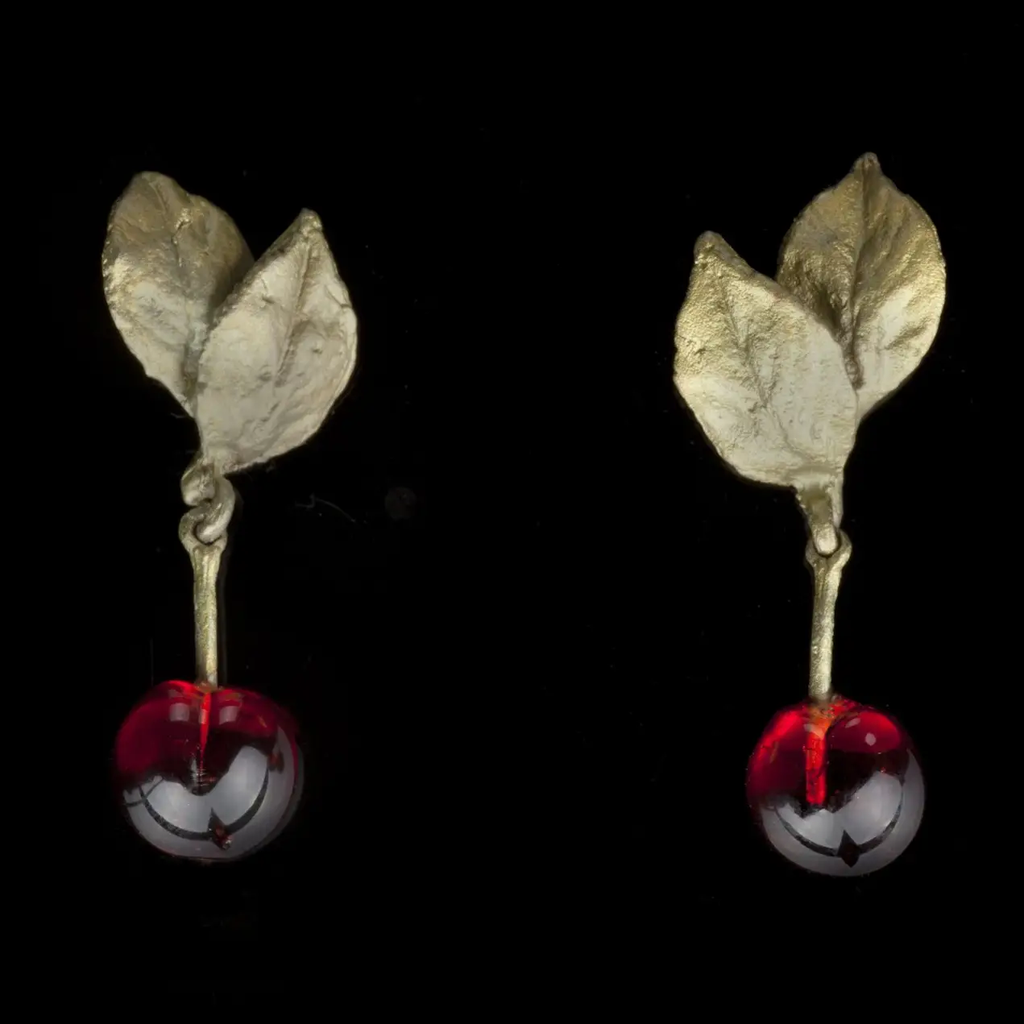 Morello Cherry Single Drop Post Earrings by Michael Michaud