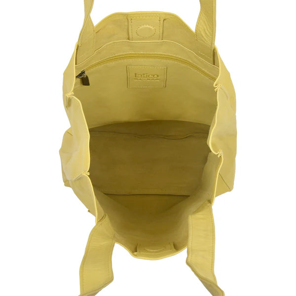 Margie Leather Tote and Shoulder Bag in Chartreuse – Gallery 30