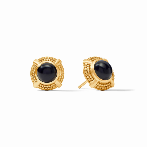 Cabochon Stud Earrings in Obsidian Black by Julie Vos