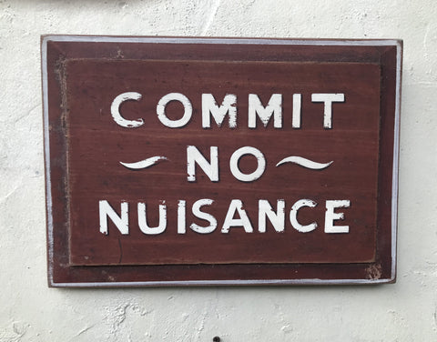 Commit No Nuisance (Red and White) (Panel) Americana Art