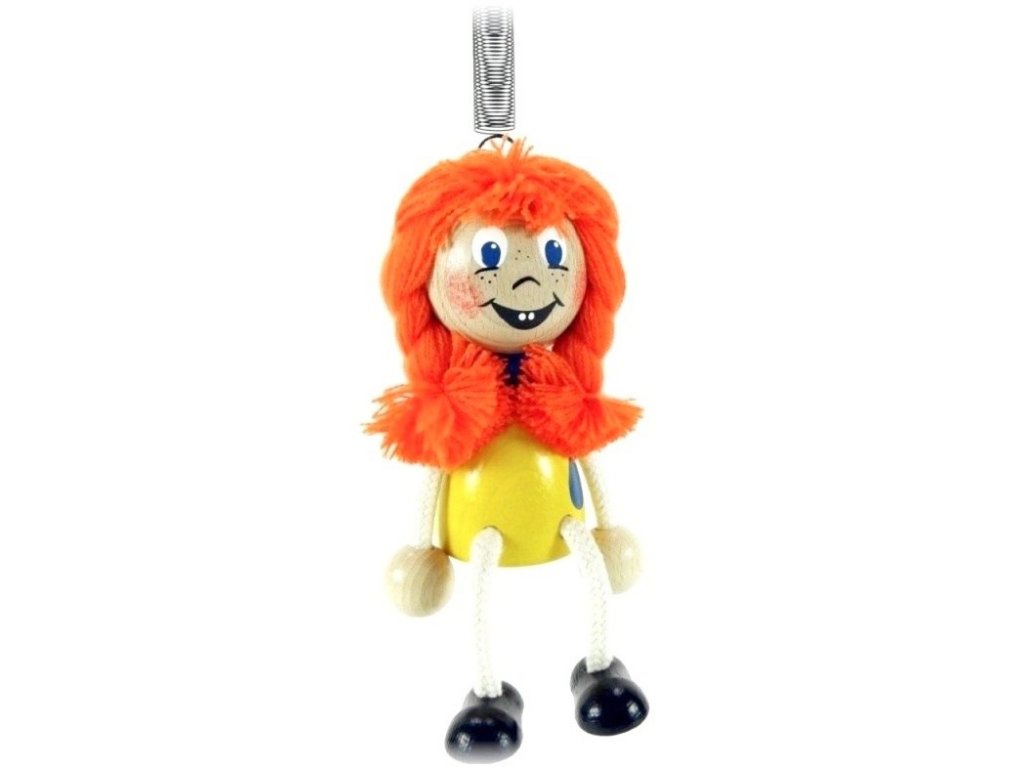 Red Hair Girl Handcrafted Wooden Jumpie