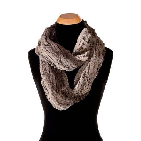 Chinchilla in Brown Luxury Faux Fur Infinity Scarf