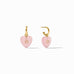 Heart Hoop and Charm Earrings in Pink Quartz by Julie Vos