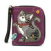 Tabby Cat Zip-Around Wallet in Gray with Purple by Chala