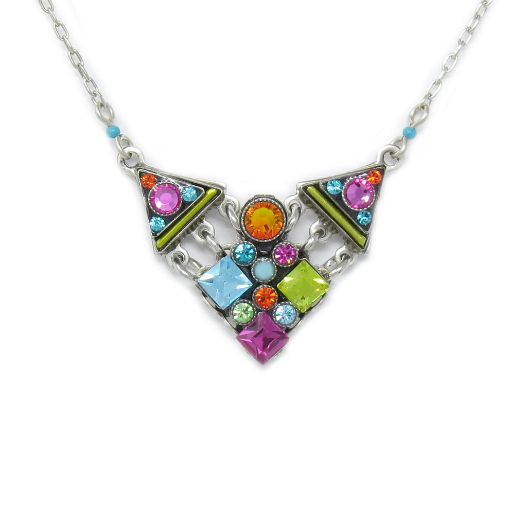 Multi Color Architectural Simple Necklace by Firefly Jewelry