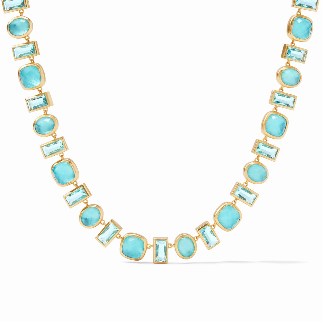 Antonia Tennis Iridescent Bahamian Blue Necklace by Julie Vos