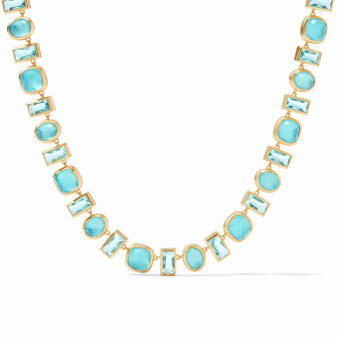 Antonia Tennis Iridescent Bahamian Blue Necklace by Julie Vos