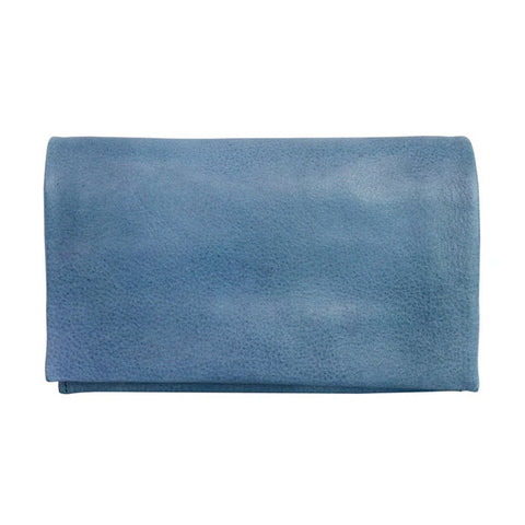 Eloise Leather Wallet in Denim