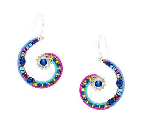 Bermuda Blue Spiral Earrings by Firefly Jewelry