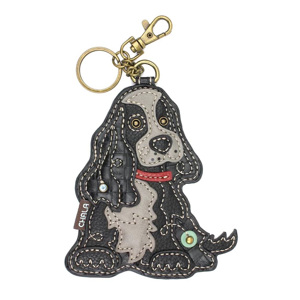 Cocker Coin Purse and Key Chain in Black