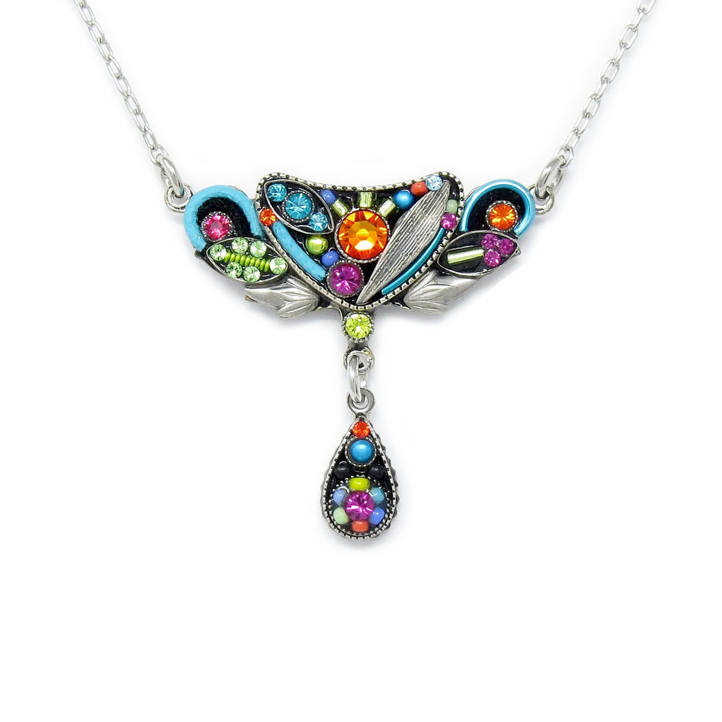 Multi Color Botanical with Drop Necklace by Firefly Jewelry