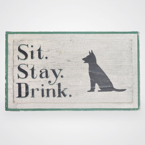 Sit Stay Drink (German Shepherd) Americana Art