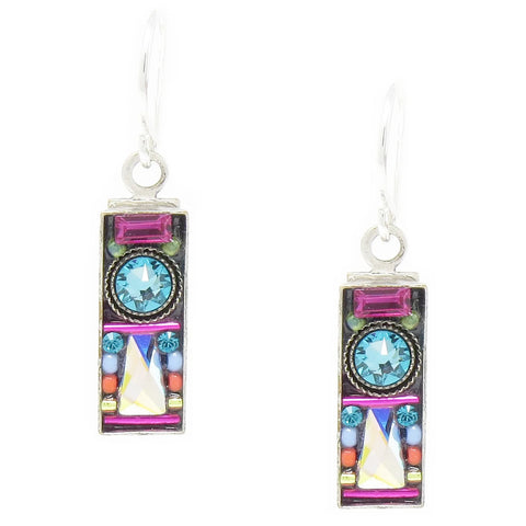 Multi Color Architectural Rectangle Earrings by Firefly Jewelry