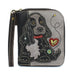 Cocker Zip-Around Wallet in Black with Gray by Chala