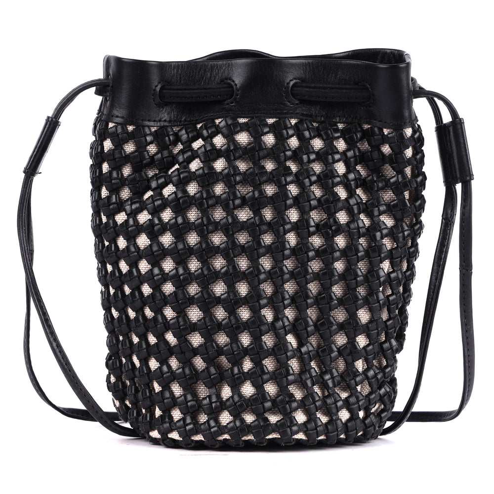 Dune Leather Crossbody in Black