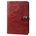 Large Leather Journal - River Garden in Red