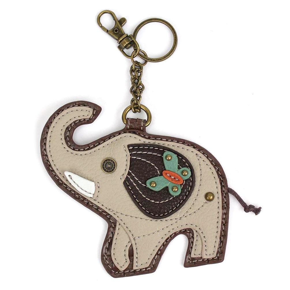 Coin Purse / Key Chain - Gray Elephant