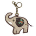 Coin Purse / Key Chain - Gray Elephant