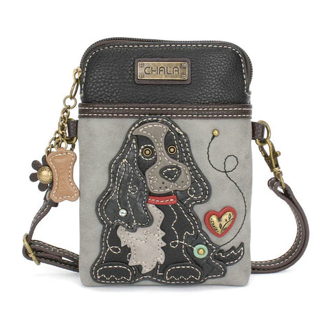 Cocker Cellphone Crossbody in Black and Gray